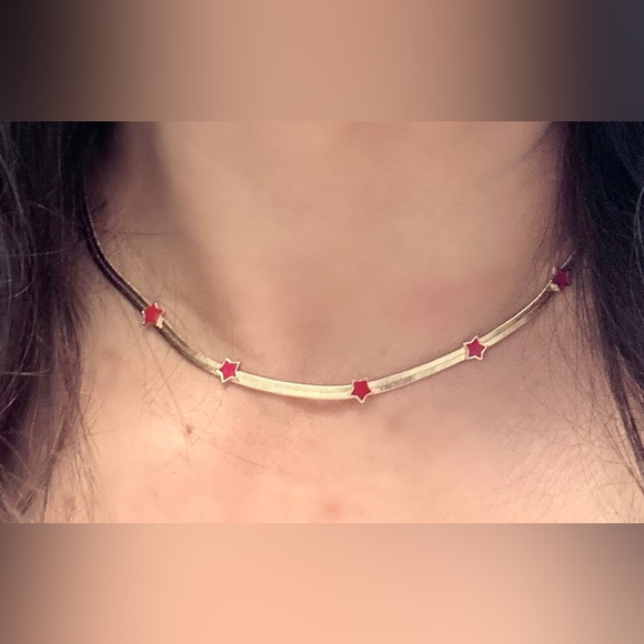 Panacea Gold Looking Herringbone Star Necklace - Picture 3 of 3